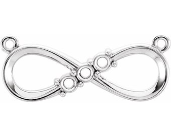 3-Stone Infinity-Inspired Pendant Mounting available in Sterling Silver and 14k gold