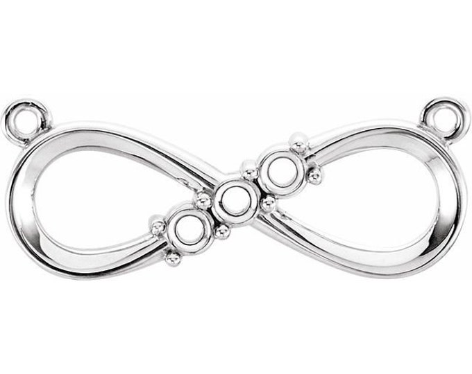 3-Stone Infinity-Inspired Pendant Mounting available in Sterling Silver and 14k gold