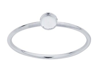 Sterling silver round cabochon ring mounting, choose your size