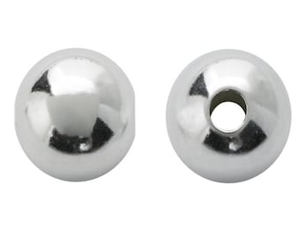 Sterling silver  round seamless beads, choose your size, sold in pairs