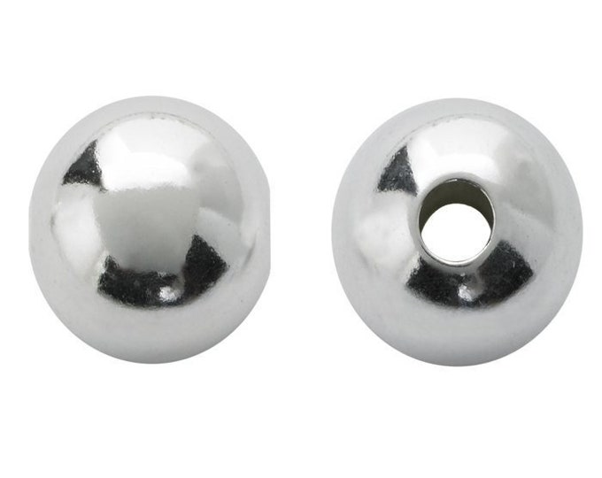 Sterling silver  round seamless beads, choose your size, sold in pairs