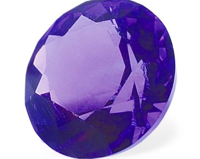Royal amethyst round faceted gemstone, aaa-grade, choose your size