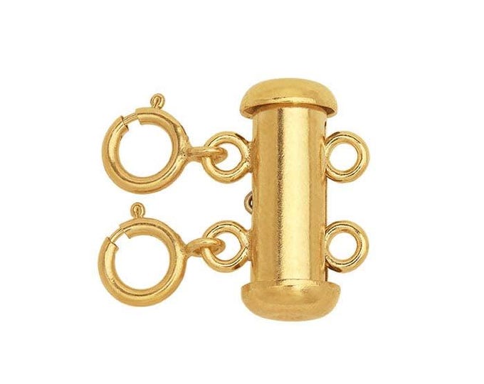 14/20 Yellow Gold-Filled Layering Clasp with Spring Rings for 2 or 3 strands,