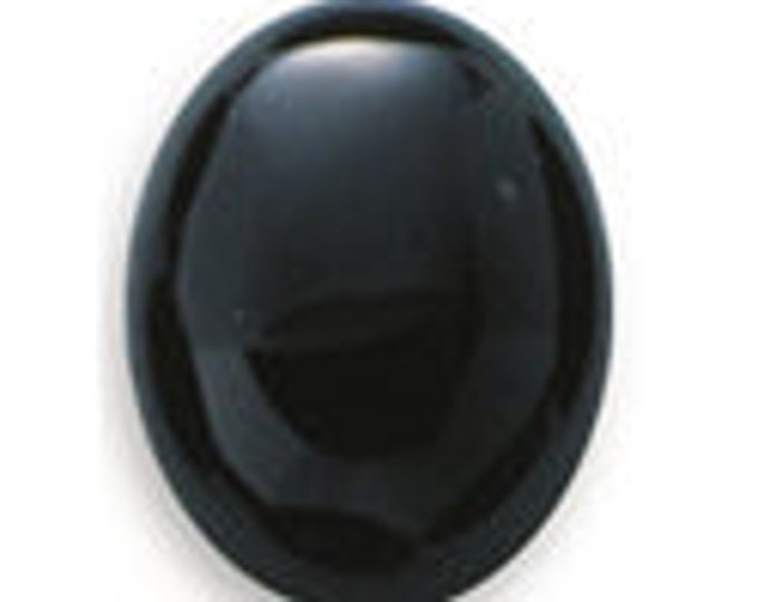 Oval black onyx cabochon, choose your size