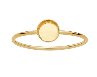 14/20 yellow gold-filled round cabochon ring mounting, choose your mounting and finger size