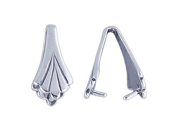 Sterling Silver Scalloped Pinch Bail,6mm opening