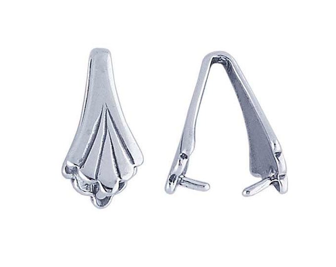 Sterling Silver Scalloped Pinch Bail,6mm opening