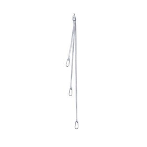 May include: A silver-coloured, multi-strand chain with three attached clasps. The chain is designed to hang vertically, with the clasps at varying lengths. The background is plain white.
