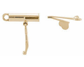 Barrel clasp,10k or 14k yg or wg , w/ safety snap tab