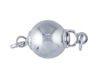 Sterling Silver Bead Safety Clasp, 925 Sterling Silver, 1-Strand Bead Clasp,