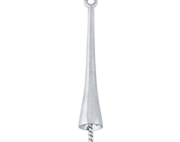 Sterling Silver Flared Pearl Cup & Peg Component Mounting