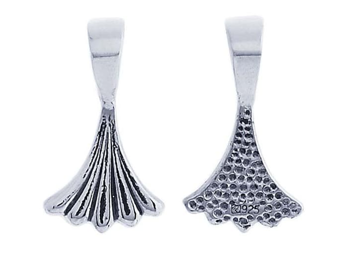 Sterling Silver Fluted Glue-On Bail