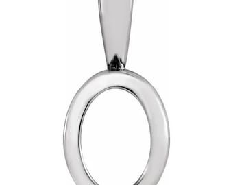 Oval filigree back set pendant mounting, available in sterling silver, 14k gold, and 14k white gold, choose your setting size.