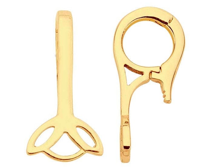 Floral hinged necklace enhancer in  14k gold