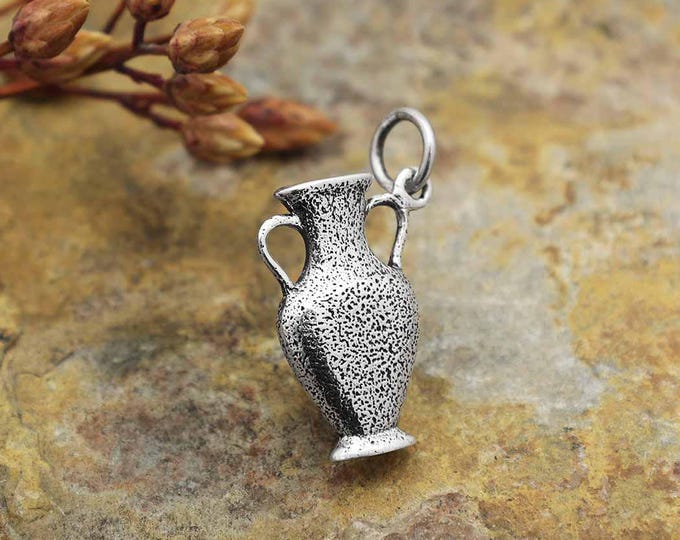 Sterling Silver Amphora Bottle Pendant 22x14mm