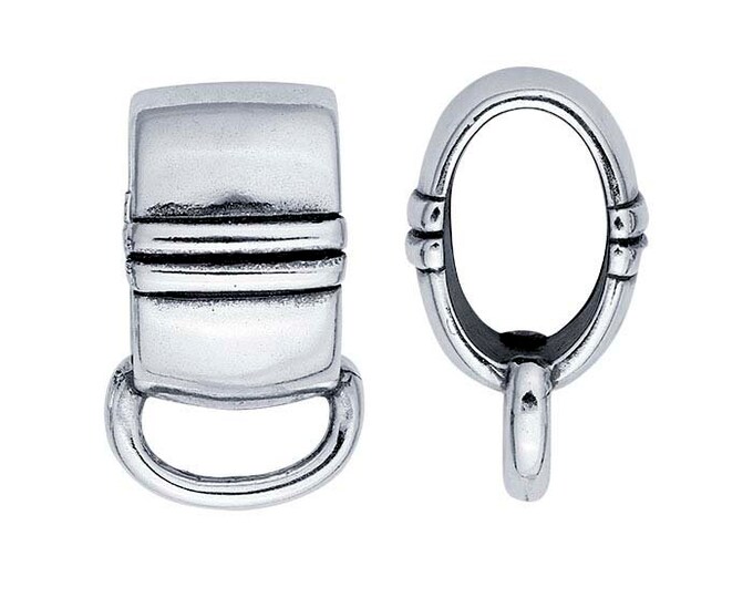 Sterling Silver Line Design Pendant Bail with Ring