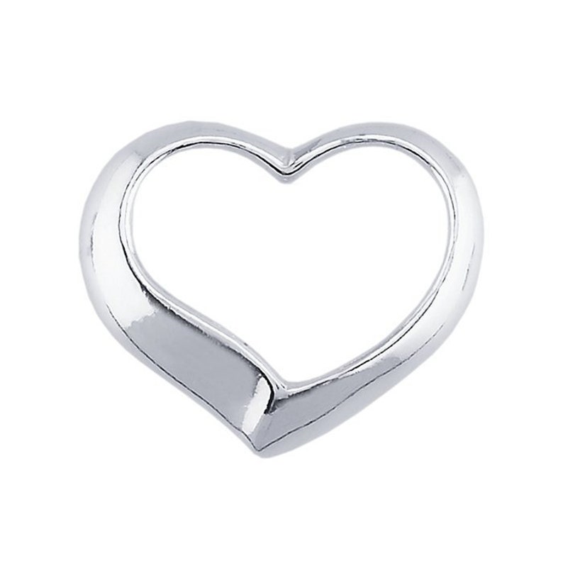 Sterling silver floating heart pendant, size 12 x 10mm image 1