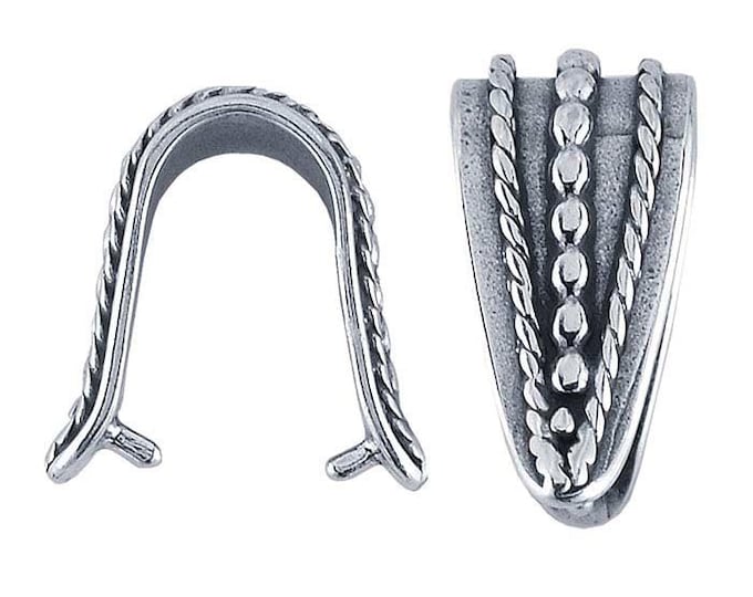Sterling Silver Beaded Pinch Bail