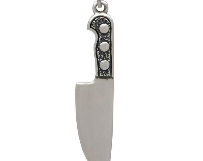 Sterling Silver Large Kitchen Knife Charm 36x7mm