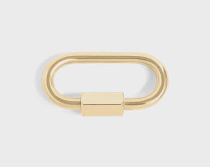 18K Gold PVD Stainless Steel Classic Carabiner, available in silver or gold