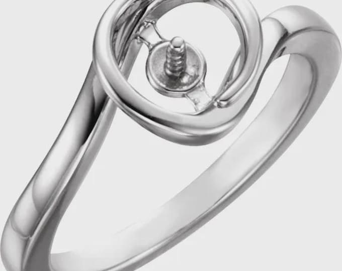 Sterling Silver Ring Mounting for 7 mm Pearl