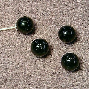 Black onyx half-drilled beads, select your size. sold in pairs