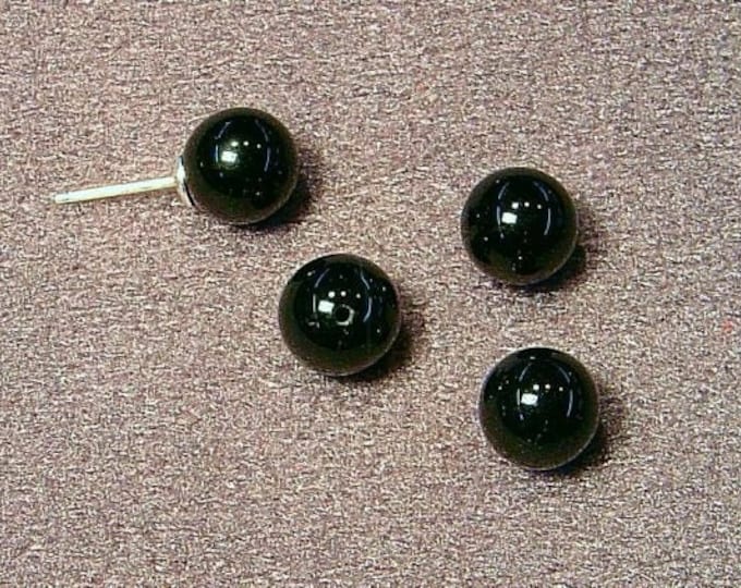 Black onyx half-drilled beads, select your size. sold in pairs