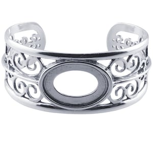Sterlingzilveren filigraanarmband met een ovale zetting van 25 x 18 mm