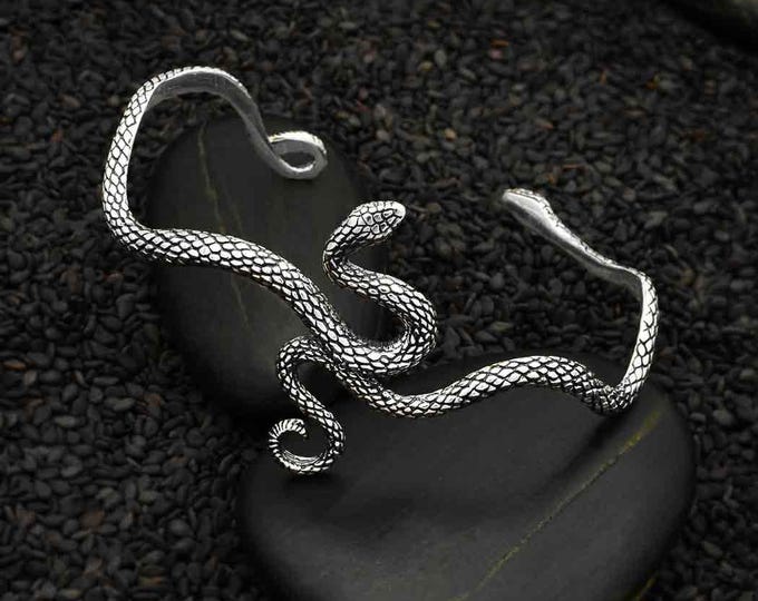 Sterling Silver Textured Snake Bracelet