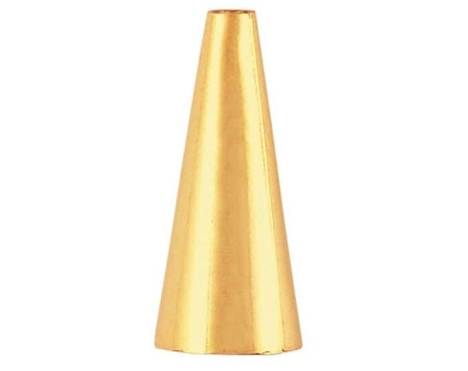 Yellow Gold Filled Bead Cone, 12.7mm L x 5mm dia., Multi Strand