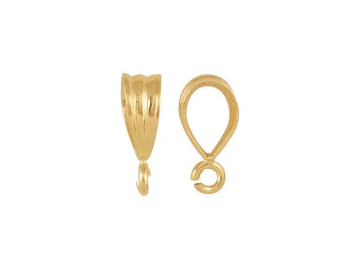 14k yellow gold pendant bail with open ring 9.5 x 3mm