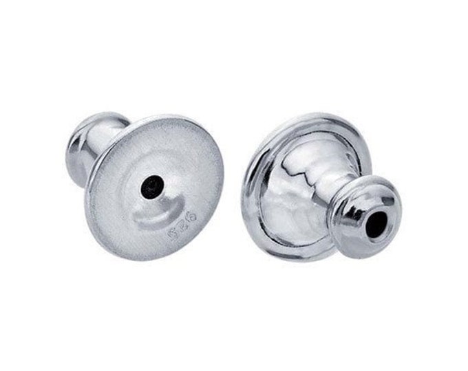 Sterling silver 6mm bullet clutch earring backs