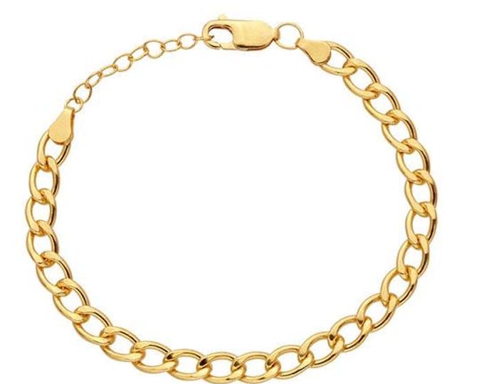 14/20 Yellow Gold-Filled Curb Chain Bracelet in 2.3mm or 5.5mm width