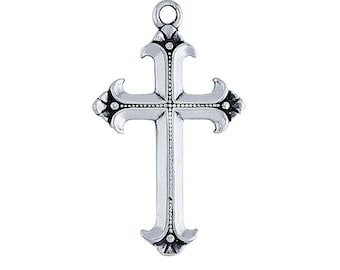Sterling silver two-sided cross pendant