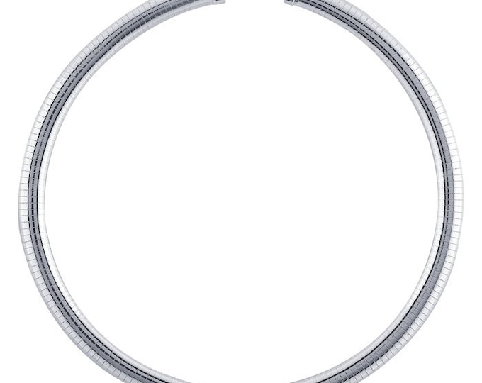 Sterling Silver Flat Omega Round Neck Chain, choose your size