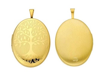 14/20 yellow gold-filled oval tree of life locket pendant