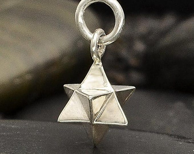 Sterling Silver Merkabah Charm 15x8mm