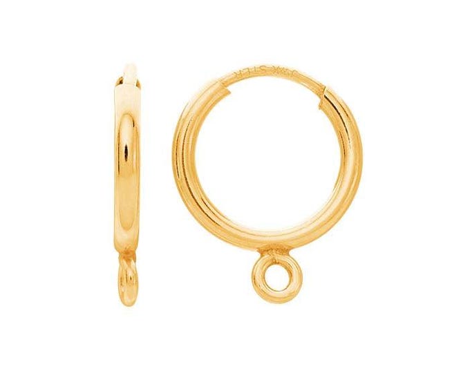 Endless Hoop Earring with Closed Ring in 14/20 Yellow Gold-Filled , choose your size