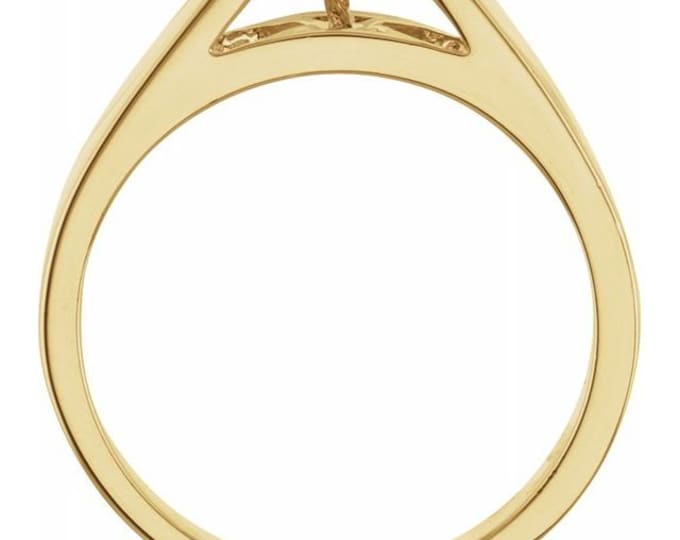 Cathedral Ring Mounting for 8 mm Pearl, available in Sterling Silver, 10k Gold and 14k Gold,