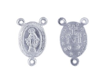 Sterling Silver Miraculous Medal Rosary Center
