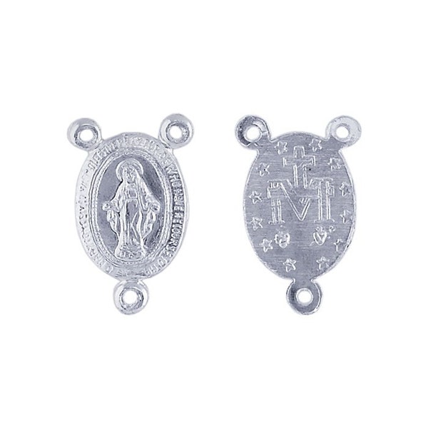 Sterling Silver Miraculous Medal Rosary Center