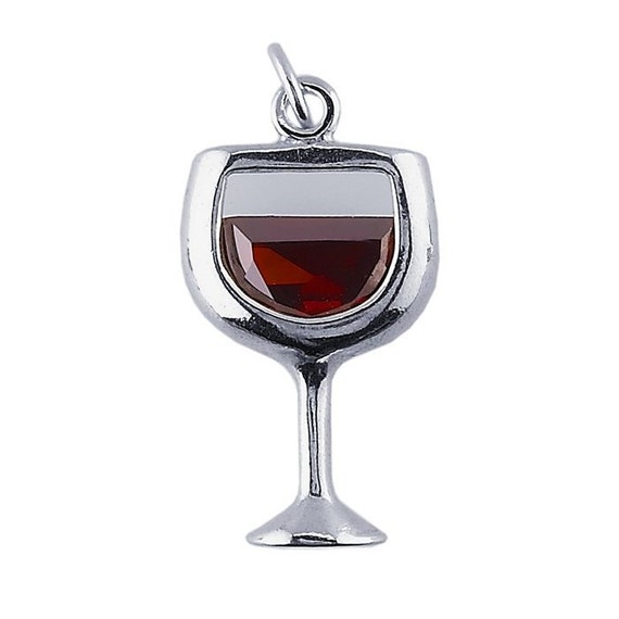 Sterling Silver Red Wine Glass Charm Etsy Ireland