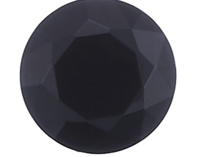 Round Black Spinel Stones, faceted 2mm or 3mm, sold at 10pc.