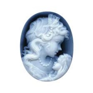 Oval  Two-Layer Black Agate Mother & Child Cameo, different sizes available.