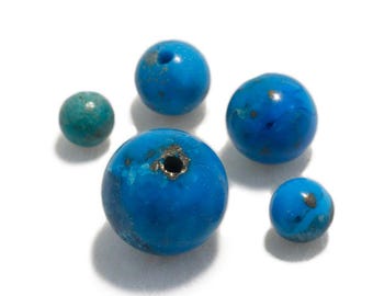 Turquoise half-drilled beads, select your size. sold as single bead.