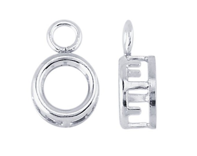 Sterling silver pendant round back-set component mounting