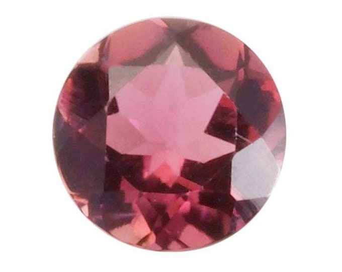 Pink Tourmaline Round Faceted Gemstone, AA-Grade