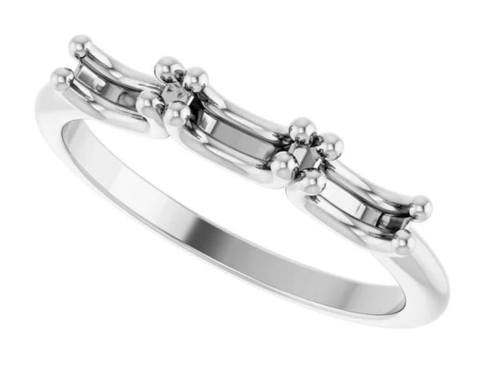 Stackable oval ring mounting in Sterling Silver or 14k Gold