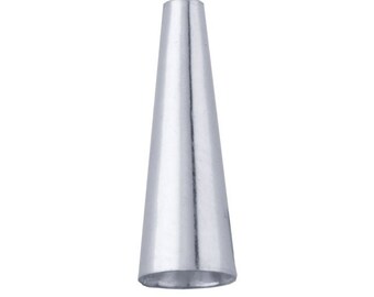 2 sterling silver plain bead cone, choose your size'