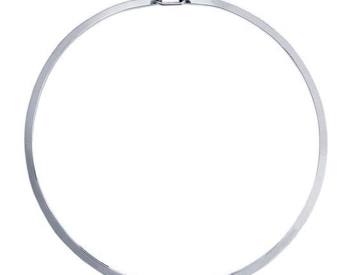 Sterling Silver 4mm Neck Ring, Necklace 16inch
